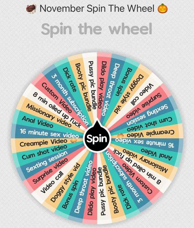 🦃November Spin The Wheel🎃
-$15.00 for 1 spin
-$30.00 for 3 s..