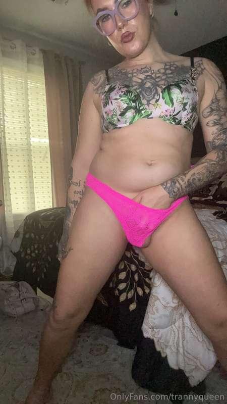 Just a girl playing with her cock! Do you prefer ass or dick..