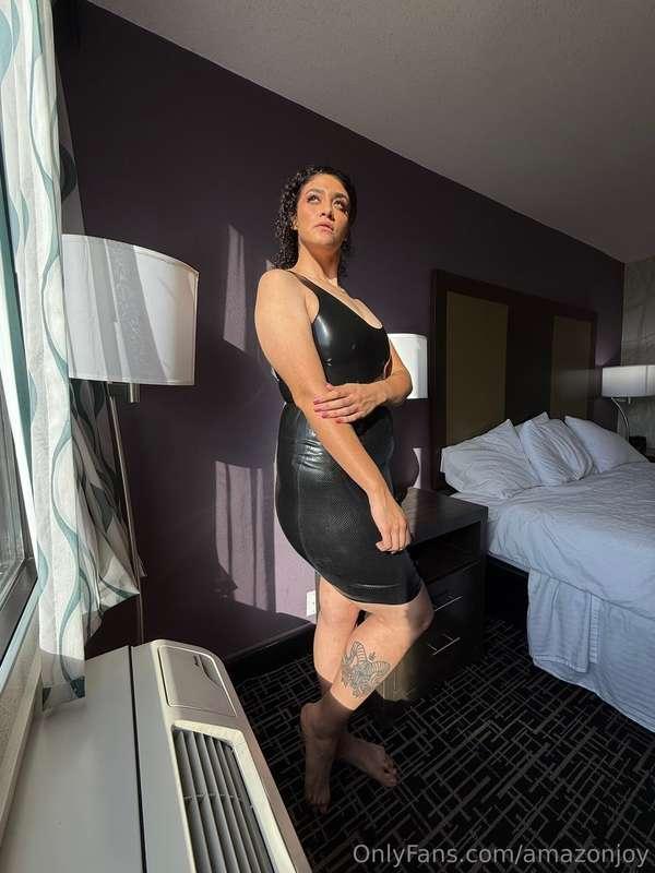 Tight latex on top… and my soft soles down below. Which part..