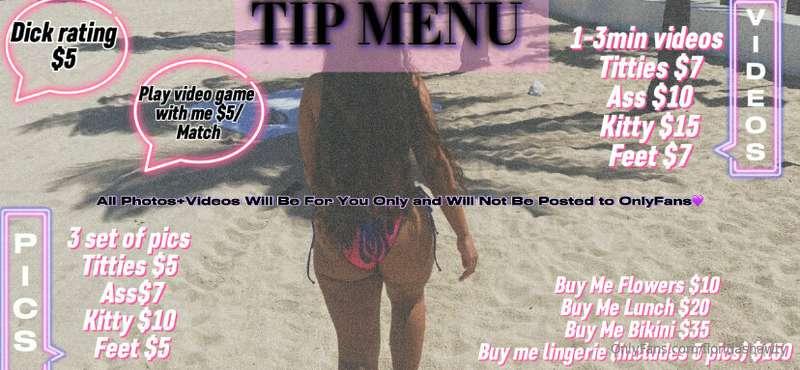Posting my Tip Menu one time if anyone ever gets curious 👀