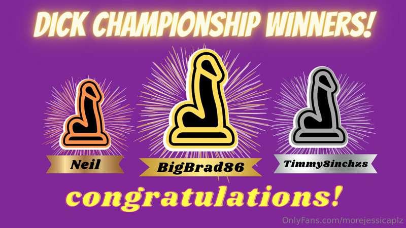 Thank YOU all so much for playing January's DICK CHAMPIONSHI..