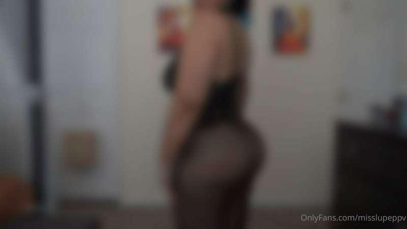 Totally nude under net body suit