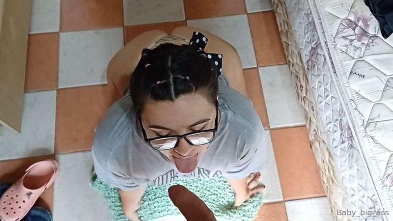 ON KNEES WAITING FOR COCK