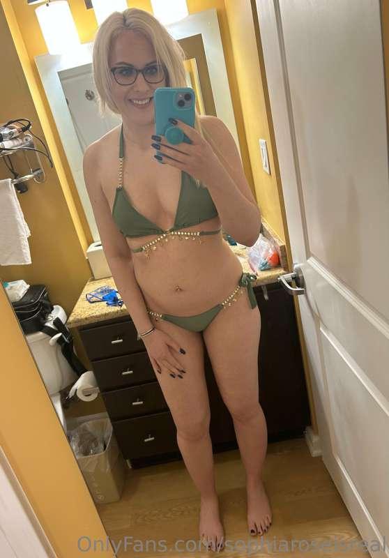 Making sure my bathing suits fit.