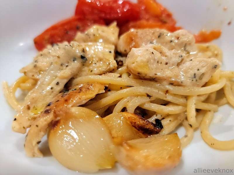 Made garlic pasta.