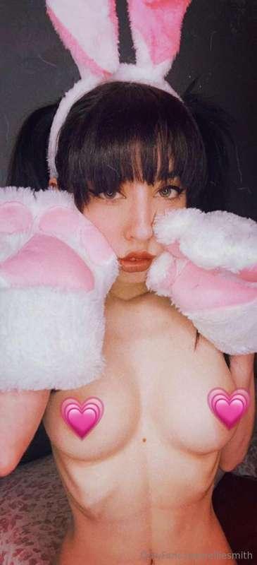 Questa coniglietta ha bisogno di coccole chi la vuole riempi..