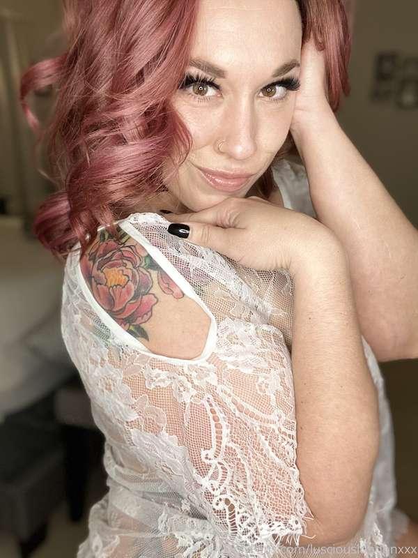 Loving this sexy new lace from a very special man. 🤍😈🥰 Tell ..