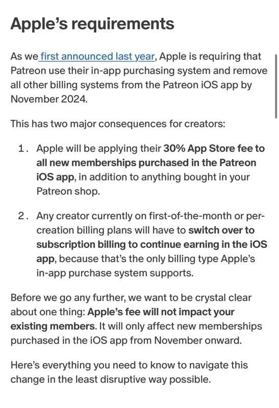 VERY Important Announcements - Goodbye First of the Month Billing and the Patreon app!👋