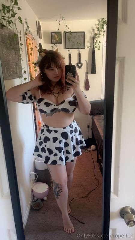 Cow themed outfit I was gifted as part of a deal