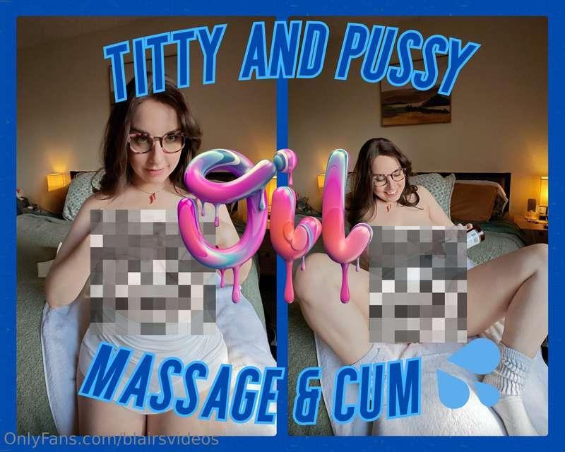 `Watch me massage my soft pale tits and smooth bare pussy wi..