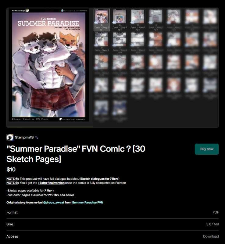 "Summer Paradise" Comic Shop! [30 Sketch Pages] - [🐯Tier+]