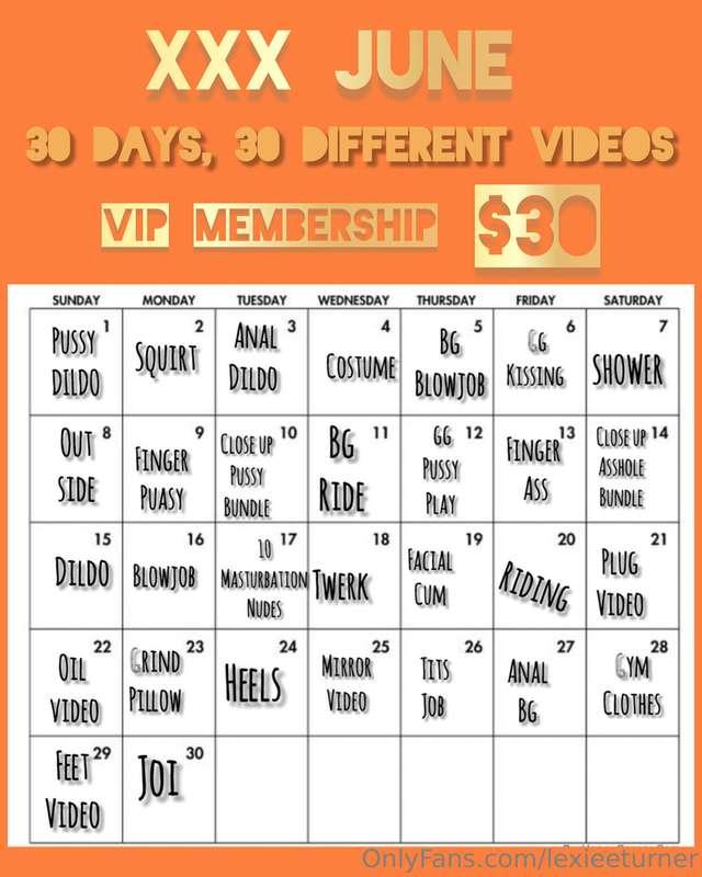 XXX JUNE. PREMIUM CONTENT MONTH. BE A VIP MEMBERSHIP 🥇For on..