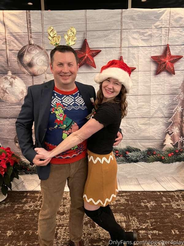 His company Christmas party last night. The skirt was a ging..