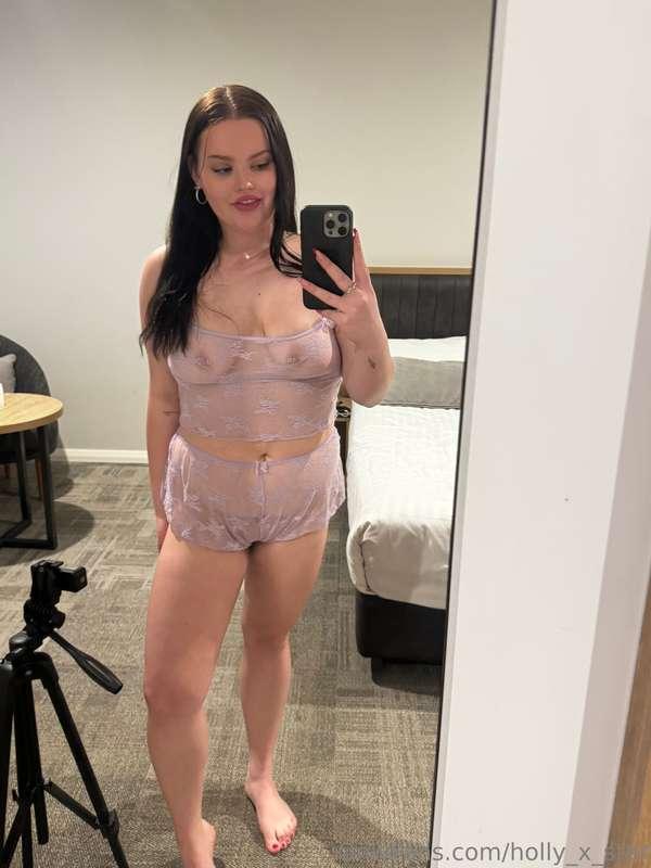 Purple, lacy, and barely there… sleepover attire approved? 👀..