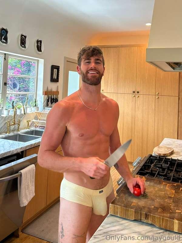 You get home from work and see me in the kitchen like this....