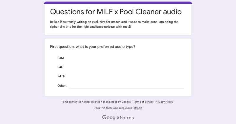 Questions for MILF x Pool Cleaner audio