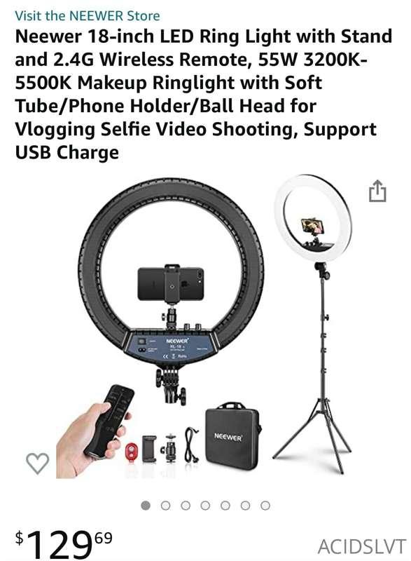 My ring light broke… literally so sad if u wanna contribute ..