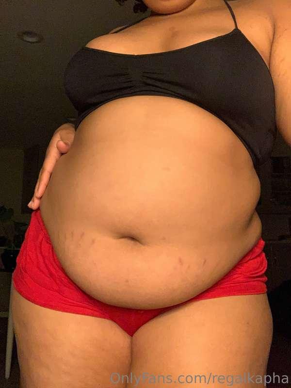 My belly is starting to stick out pretty far…especially afte..