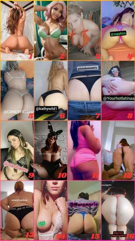 𝟏.🟩 @ANA_B 🍒𝟐.💞 @HENTAIWAIFUDOLL 💟𝟑.🙌🏻 @lluvely 🙌🏻𝟒.💋 @zapph..
