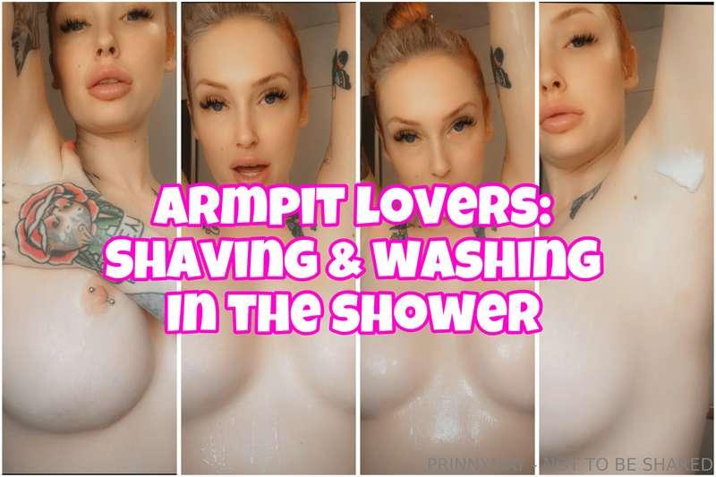ARMPIT LOVERS: Shaving, washing and showing off in the showe..