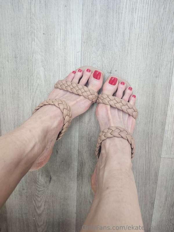 My super fresh red pedicure 🥰
