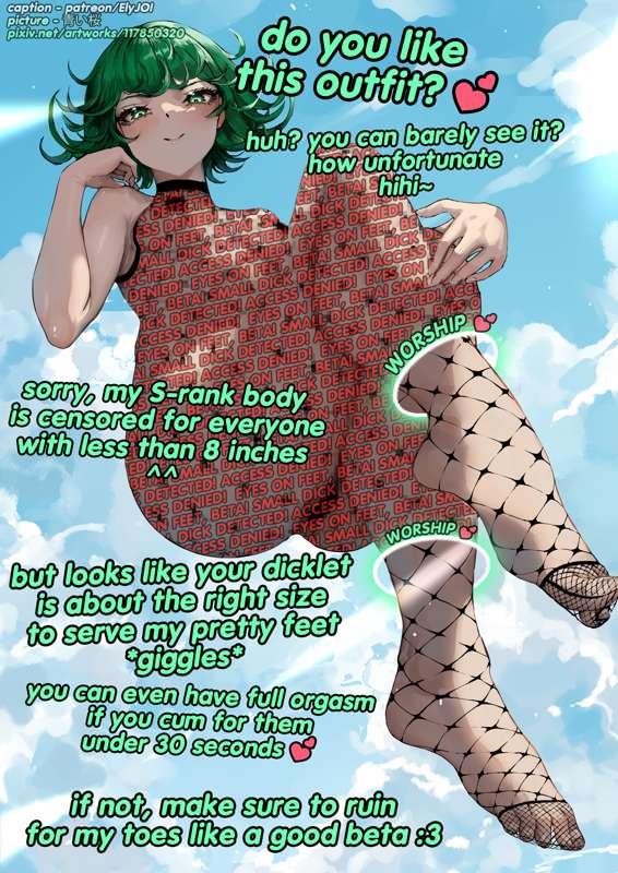 Tatsumaki wants to show you her fishnets