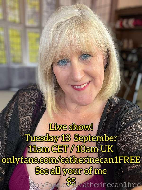 Come and see my live show tomorrow 13 September at 11am CET ..