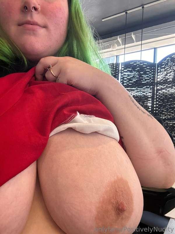 I decided on no bra at work today!