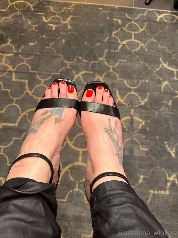 Don't my little toes look sooo pwretty in these cuck funded ..