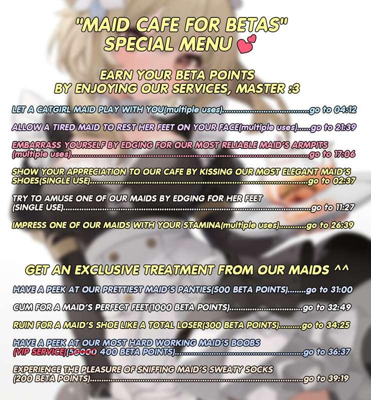 Maid cafe menu