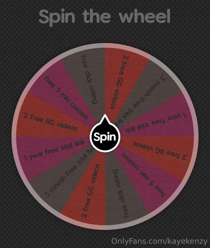 new 5$ spin the wheel to celebrate the new year!! tip 5$ tod..