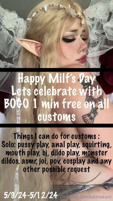 Lets celebrate this week with a customs special Buy 1 minute..