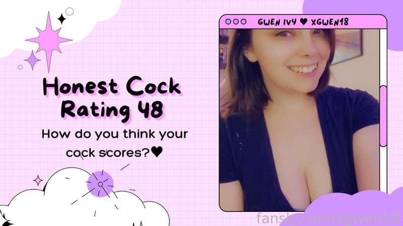 Honest Cock Rating 48

Want to know what I think of your cock? Message me for your own custom rating!

Tags: cock tease, rating, cleavage, brunette, gamer, girlfriend, nerdy, tease, honest