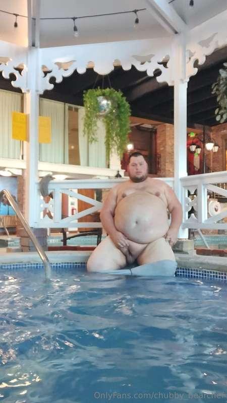 Being naughty in a hotel hot tub 