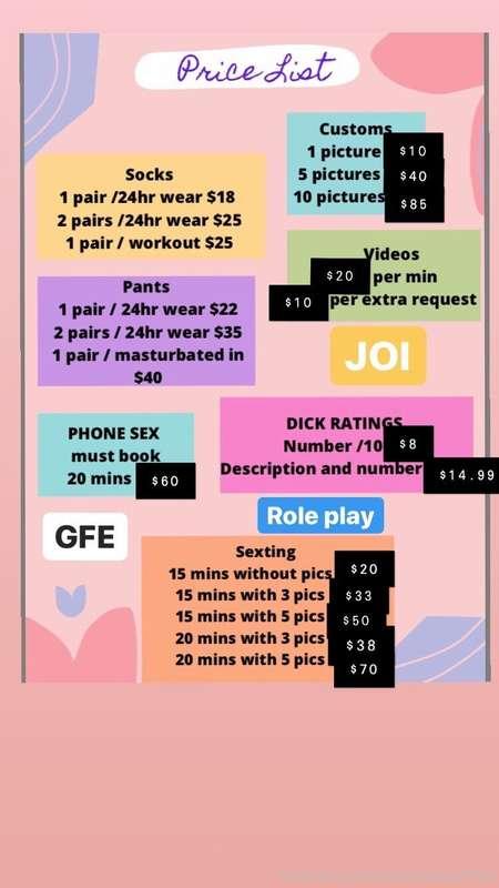 Price list! Sexting & phone sex please book so I can free my..