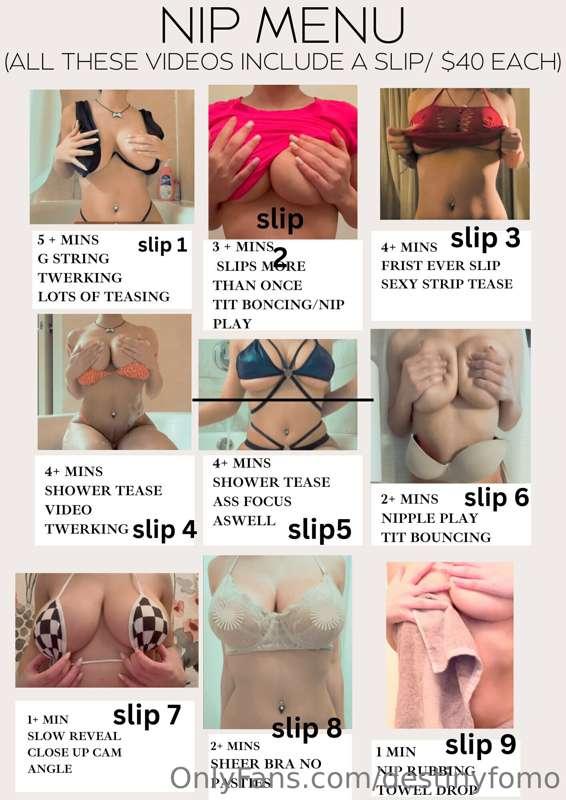 **NIP SLIP SPECIAL** Send me a Dm with a tip & the number yo..