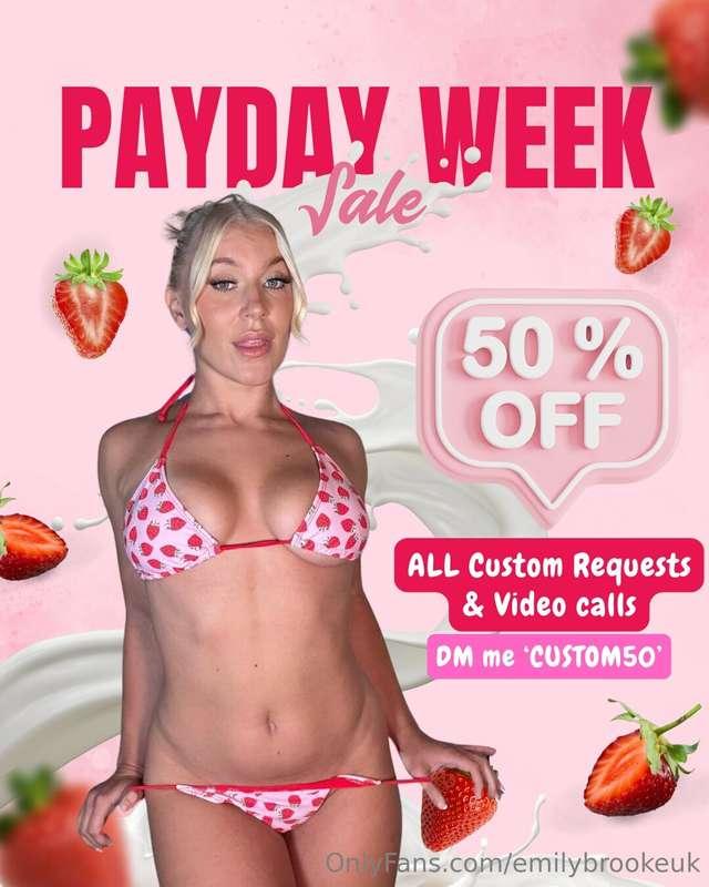 🍓🍓 50% OFF PAYDAY WEEK SALE! 🍓🍓I’m treating you extra sweet ..