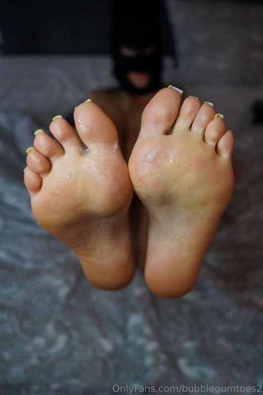 The cumshot landed on my toes, but there was so much that it..