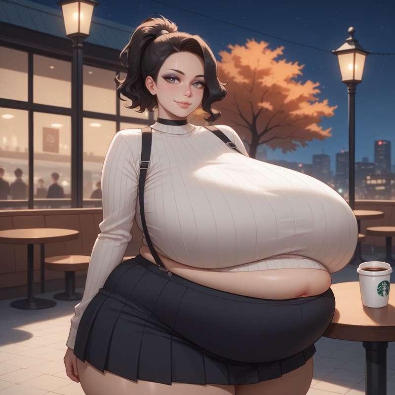 Fat Girl Fall - Big Tiddy Goth Girl