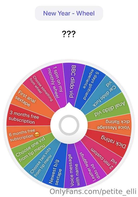 NEW YEAR - Spin the wheel 🥂😍
1 spin - 10$
Only available for..
