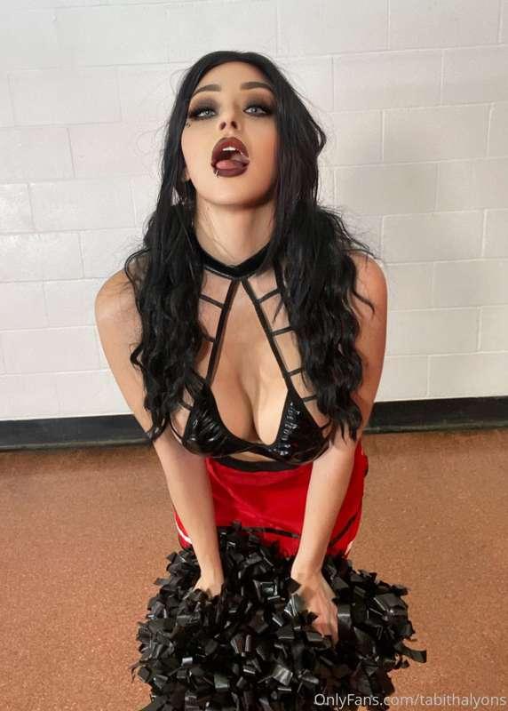 **BIG TIDDY GOTH CHEERLEADER**
Can you help me stretch my le..