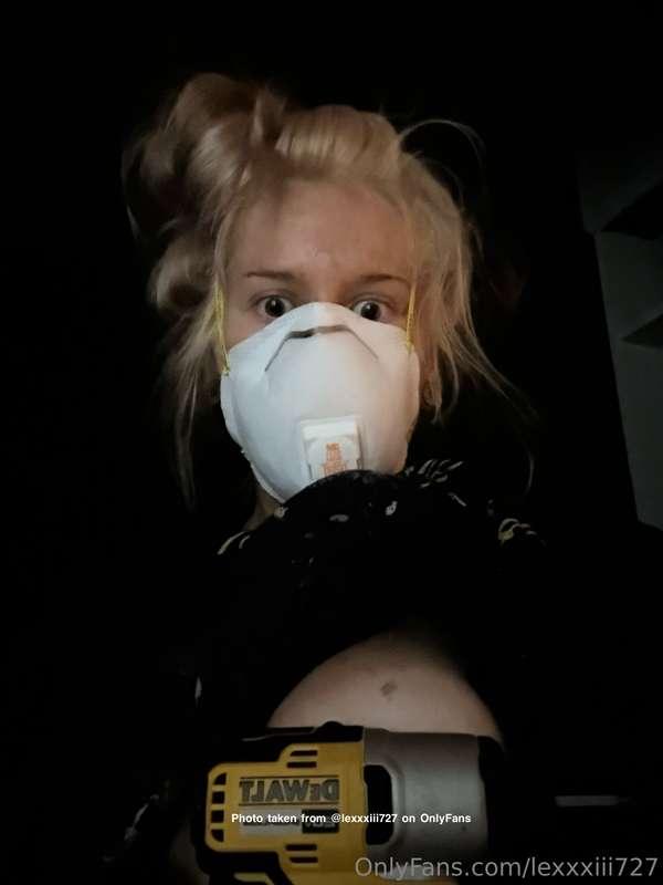 Not sure how I got paint on my breast LOL. Hard at work…. Ge..