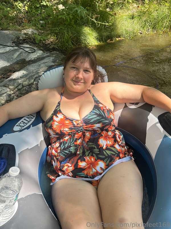 Enjoying the beautiful day on my camping trip