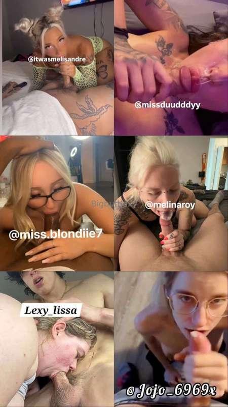 Enjoy this deepthroating bundle from the SLUTTIEST cumsluts ..