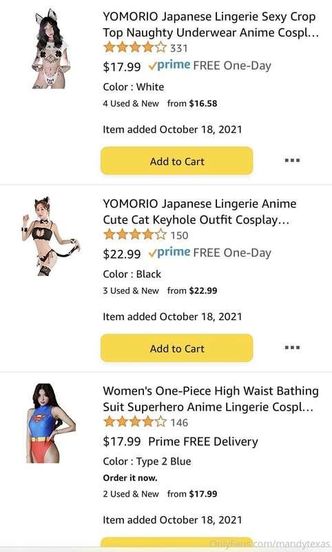 I added some sexy costumes to my wishlist, if you want to se..
