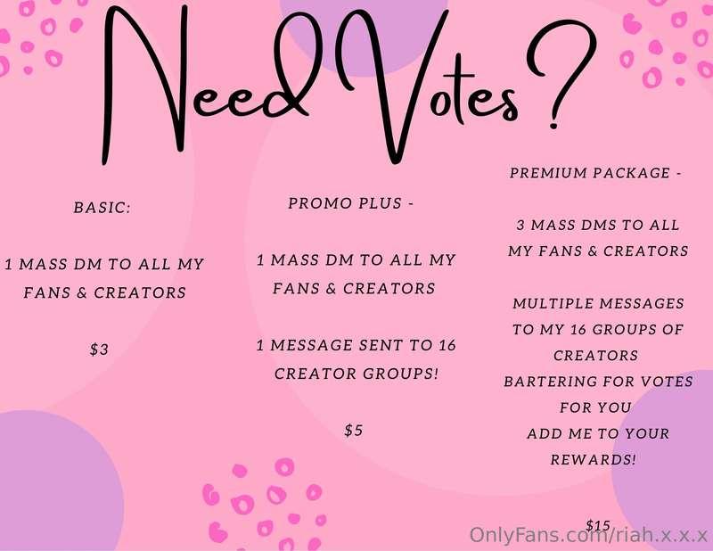 ***NEED VOTES?***

***LET ME HELP YOU! LETS GET THIS WIN!***..