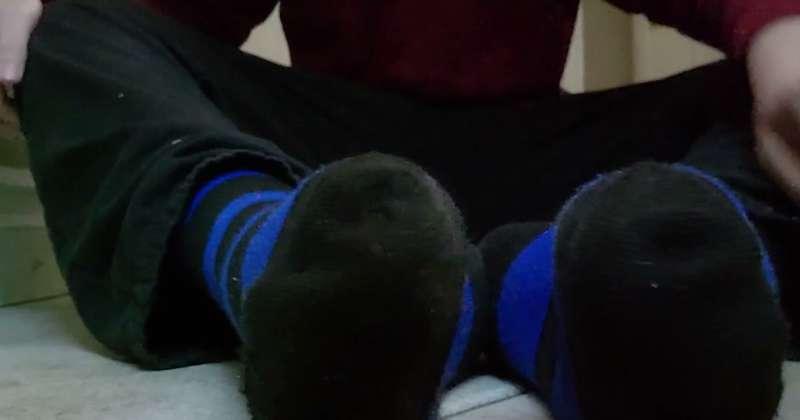 Lovely striped sock tease~