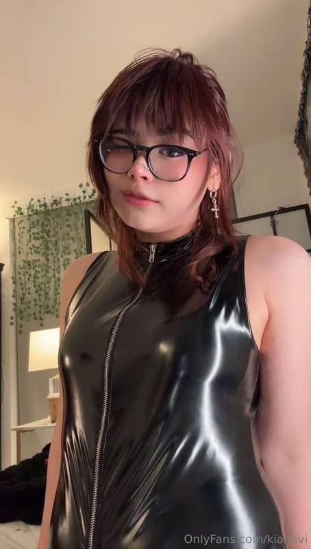 do u think I look cute in latex..? 🥹?It’s like SOOO tight it..