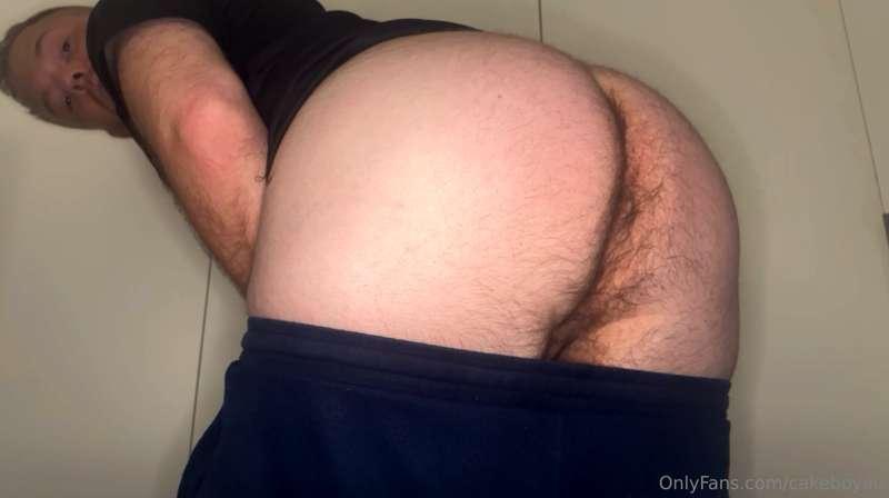 Showing off my hairy cake.