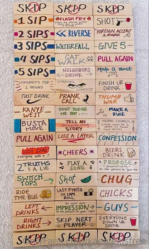 I want to make a sexy Jenga to play on live. Idea is you tip..